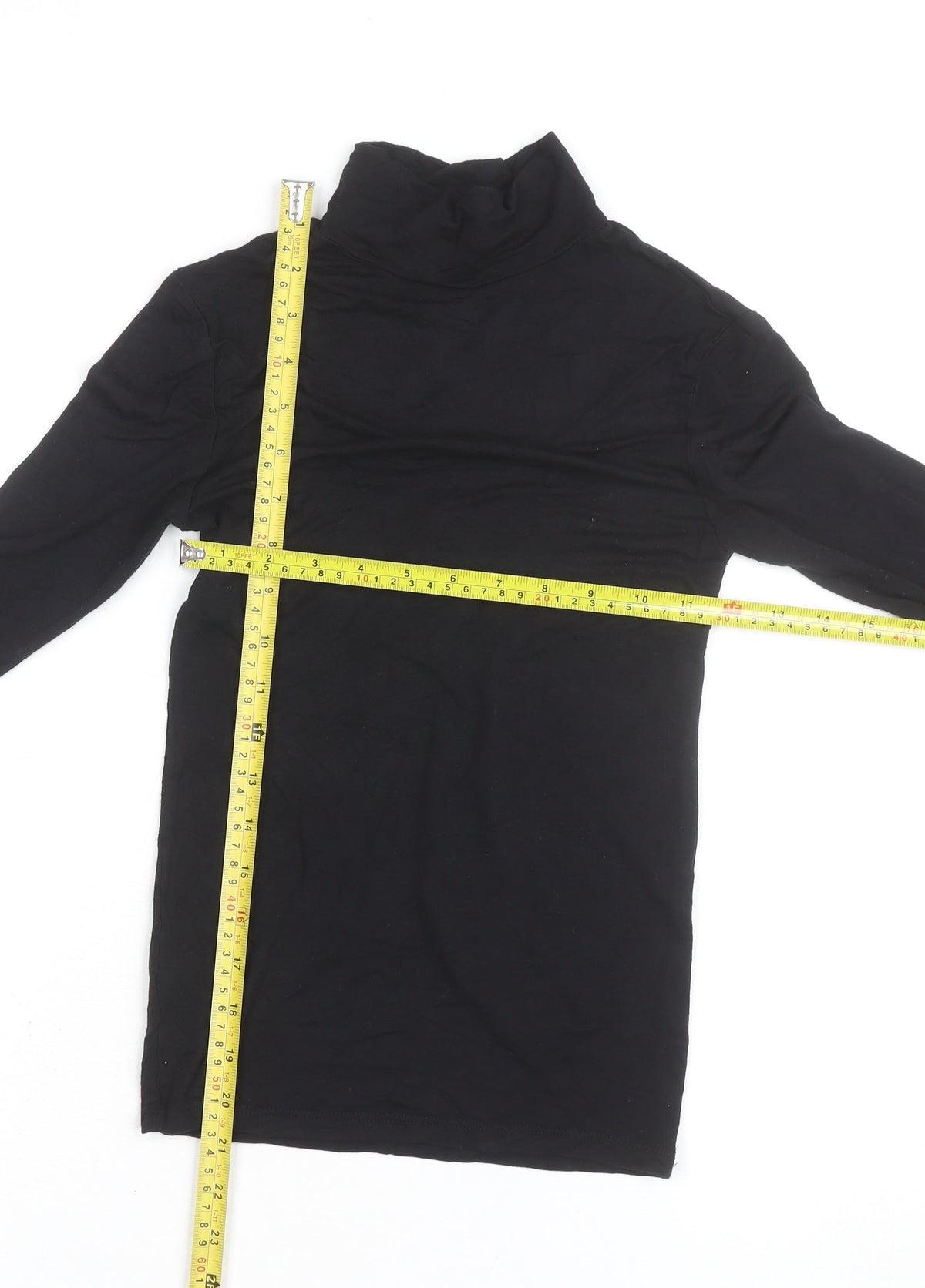Stradivarius Women's Black Roll Neck Long Sleeve Basic Top Size S