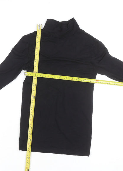 Stradivarius Women's Black Roll Neck Long Sleeve Basic Top Size S