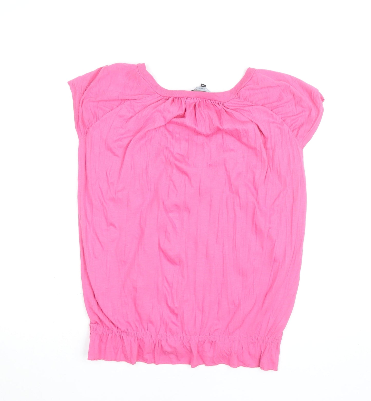Red Herring Women Pink Size 12 Scoop Neck Short Sleeve Top