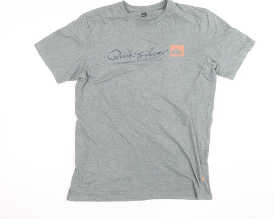 Quiksilver Men’s Grey Waterman Collection T-Shirt L Crew Neck