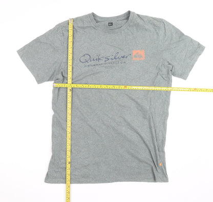 Quiksilver Men’s Grey Waterman Collection T-Shirt L Crew Neck