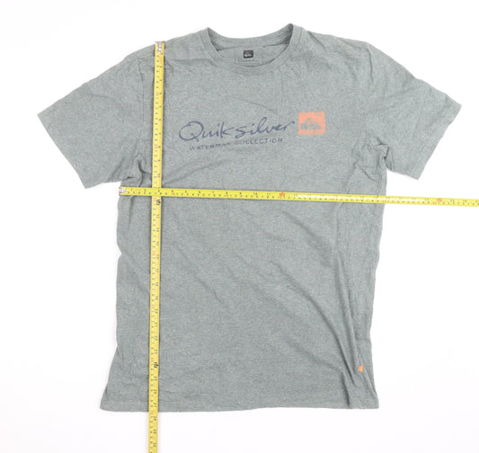 Quiksilver Men’s Grey Waterman Collection T-Shirt L Crew Neck