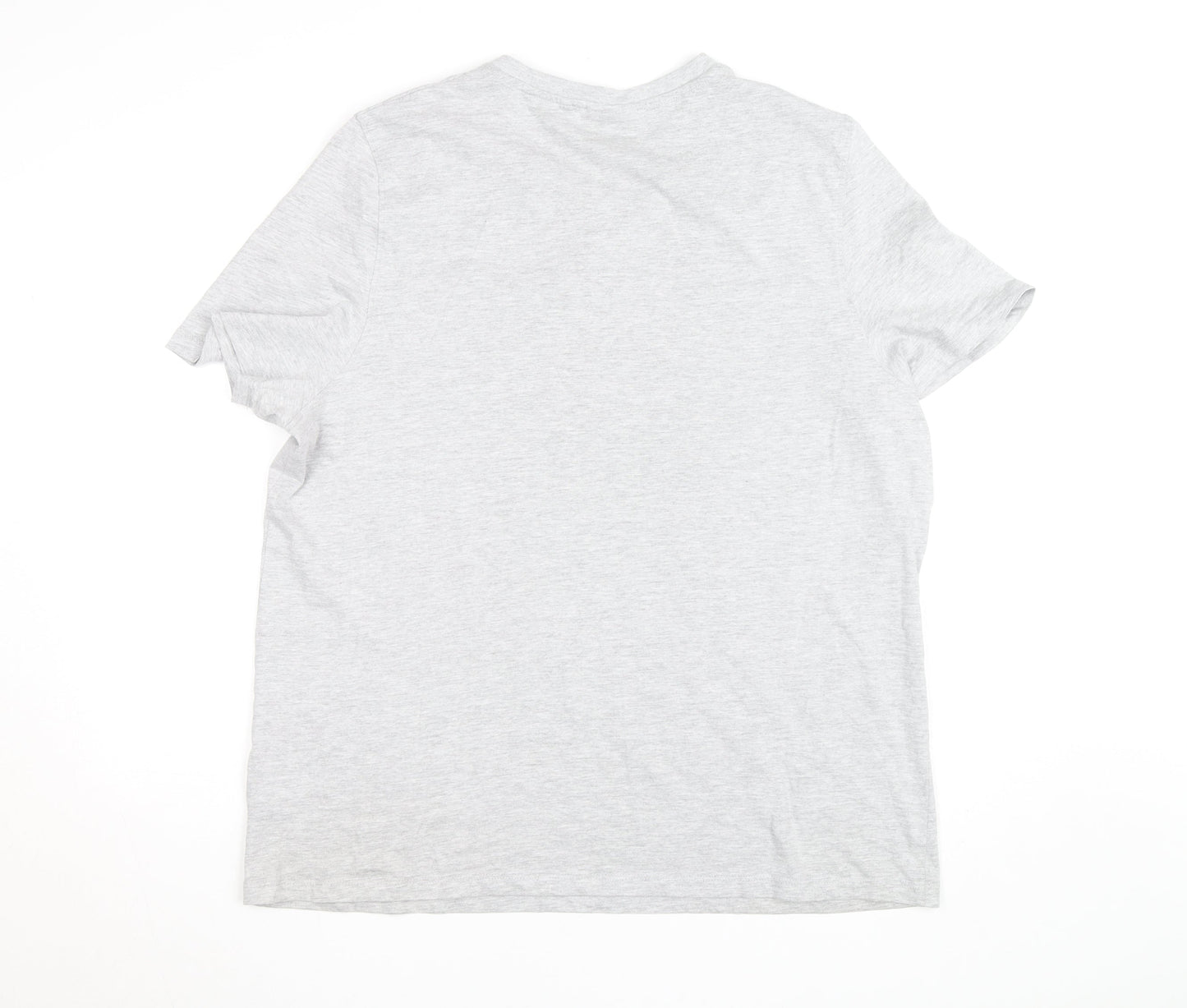 Slazenger Men's Grey V-Neck Short Sleeve Cotton T-Shirt XL