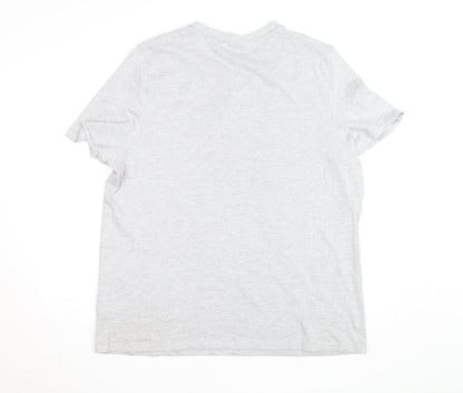 Slazenger Men's Grey V-Neck Short Sleeve Cotton T-Shirt XL