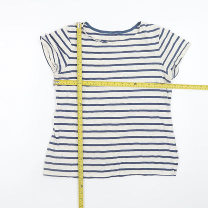 Seasalt Women Blue Striped Organic Cotton Sailor T-Shirt Size 14