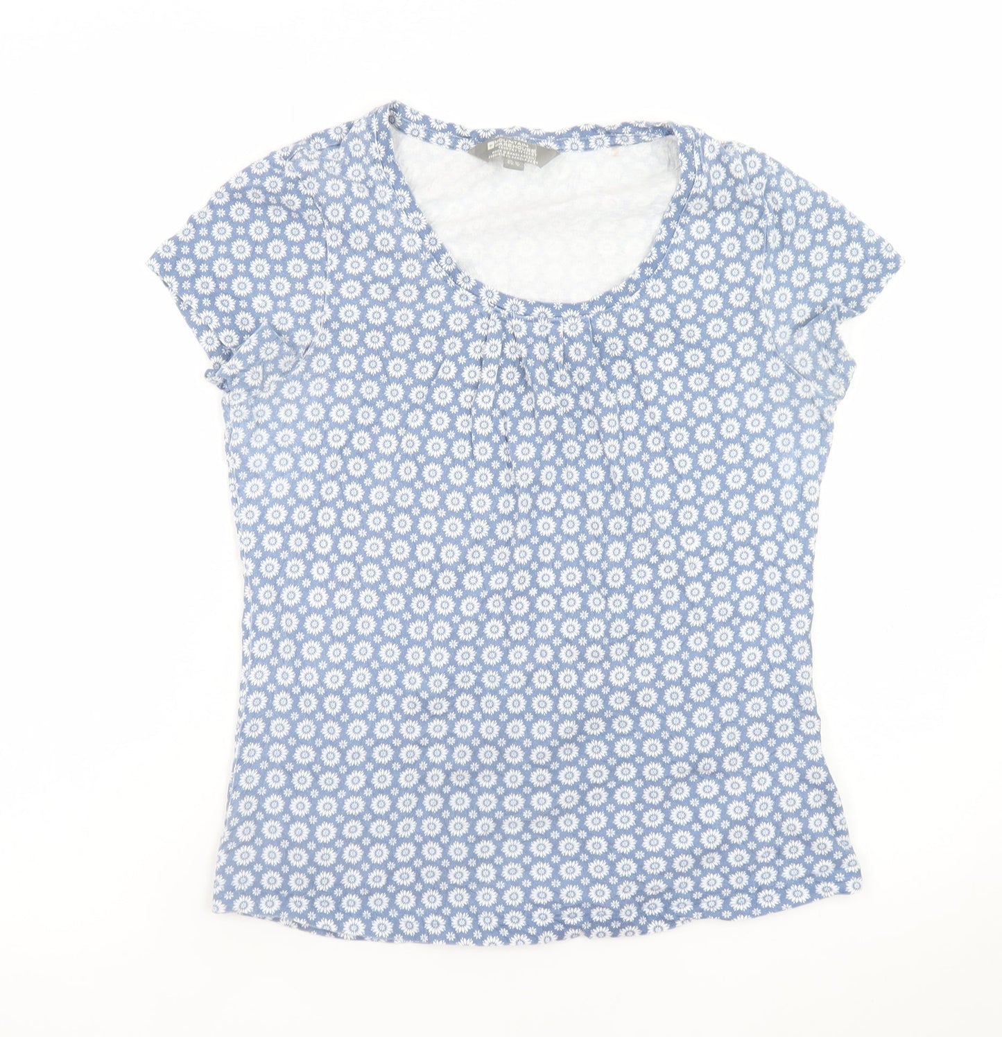 Mountain Warehouse Women's Blue Floral Cotton Short Sleeve T-Shirt Size 12