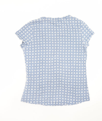 Mountain Warehouse Women's Blue Floral Cotton Short Sleeve T-Shirt Size 12