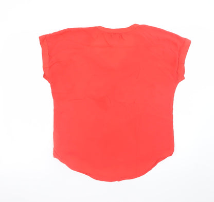 Gap Women's Red Short Sleeve V-Neck Viscose Blouse Size M