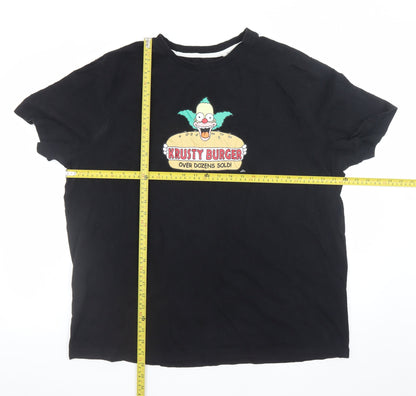 The Simpsons Men's Black Krusty Burger 2XL Graphic T-Shirt