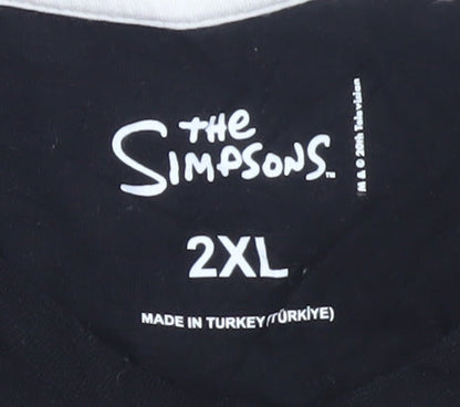 The Simpsons Men's Black Krusty Burger 2XL Graphic T-Shirt