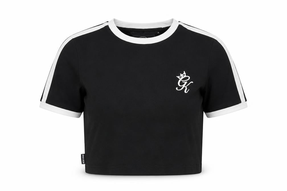 Gym King Women’s Black Cropped T-Shirt Size 6 Short Sleeve