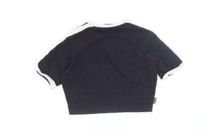 Gym King Women’s Black Cropped T-Shirt Size 6 Short Sleeve