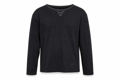 Temperley London Men's Black Small Long Sleeve V-Neck Cotton T-Shirt