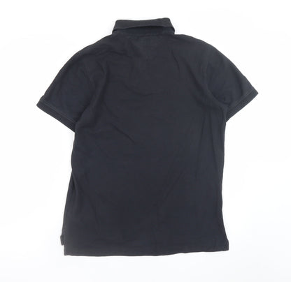 Tommy Hilfiger Men's Black Premium Pique Slim Fit Polo Shirt L