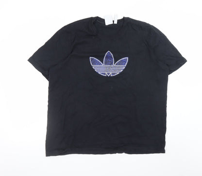 Adidas Men’s Black XL Trefoil Logo Cotton Crew Neck T-Shirt