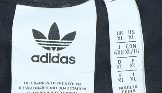 Adidas Men’s Black XL Trefoil Logo Cotton Crew Neck T-Shirt