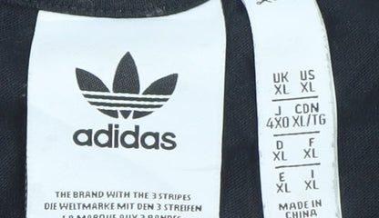 Adidas Men’s Black XL Trefoil Logo Cotton Crew Neck T-Shirt