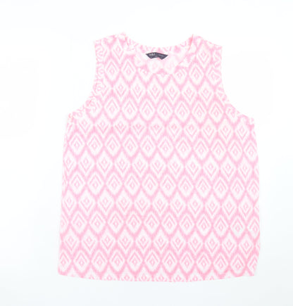 Marks and Spencer Women’s Pink Geometric Sleeveless Tank Top Size 12
