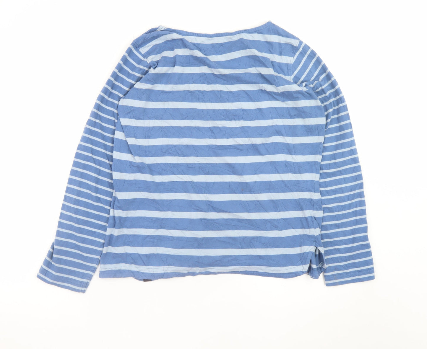 Regatta Women's Blue Striped Long Sleeve Cotton T-Shirt UK 16