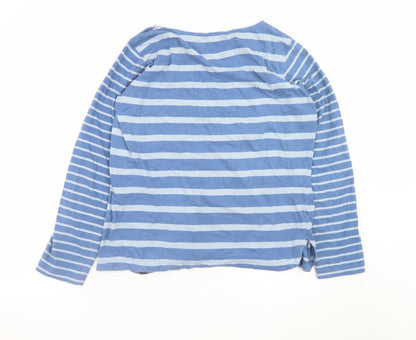 Regatta Women's Blue Striped Long Sleeve Cotton T-Shirt UK 16