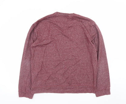Reserved Men’s Red Long Sleeve Crew Neck Cotton Blend XL T-Shirt