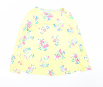 Joules Womens Yellow Floral Long Sleeve Cotton Top UK 16
