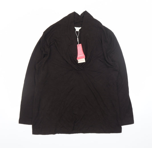 Monsoon Women’s Black Cowl Neck Long Sleeve Blouse Size 22