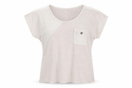 VILA Women Beige XL Basic Cotton Short Sleeve T-Shirt
