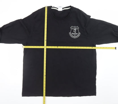 Everton Men’s Black Long Sleeve Cotton T-Shirt Size 3XL Football Top