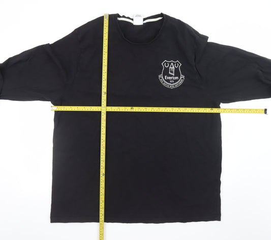 Everton Men’s Black Long Sleeve Cotton T-Shirt Size 3XL Football Top