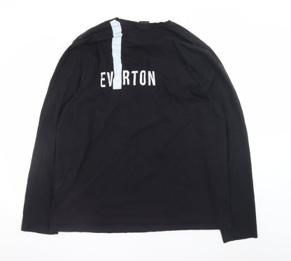 Everton Men’s Black Long Sleeve Cotton T-Shirt Size 3XL Football Top