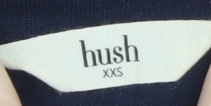 Hush Women's Blue Linen Modal Jumpsuit 2XS V-Neck Button Casual