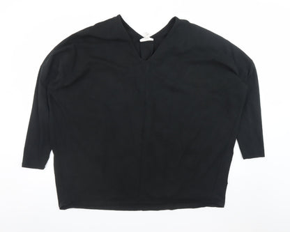 Thought Women's Black V-Neck Long Sleeve Cotton Blouse M