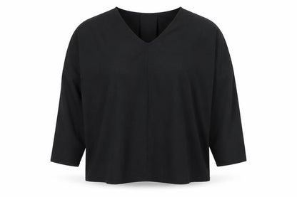 Thought Women's Black V-Neck Long Sleeve Cotton Blouse M
