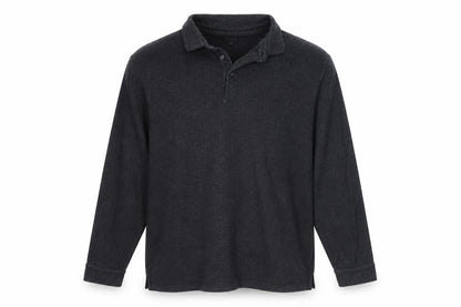 Marks & Spencer Men’s Black Herringbone Long Sleeve Polo XL