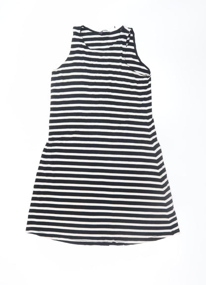 Marks and Spencer Women's Black Striped Tank Dress Size 8