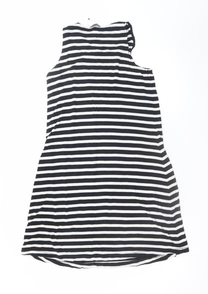 Marks and Spencer Women's Black Striped Tank Dress Size 8