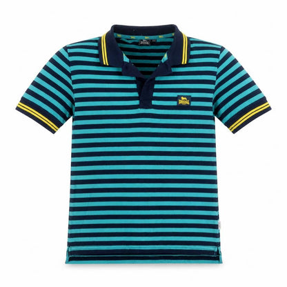 Lonsdale Boys Blue Striped Polo Shirt 11-12 Years Short Sleeve Casual