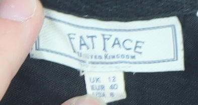 Fat Face Womens Black Beaded Cotton Modal T-Shirt UK 12