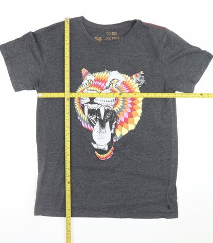 RVCA Men's Grey Large Animal Art Graphic T-Shirt