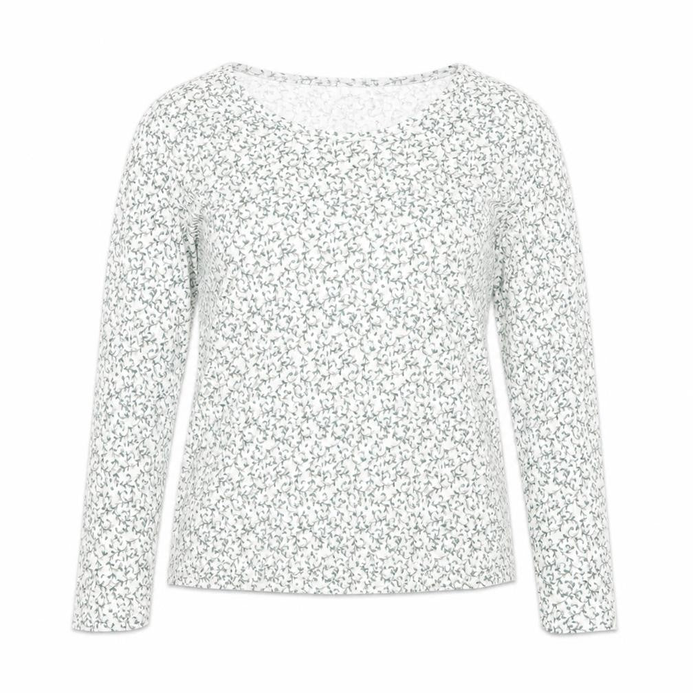 Marks and Spencer Womens Light Grey Floral Long Sleeve Top Size 10