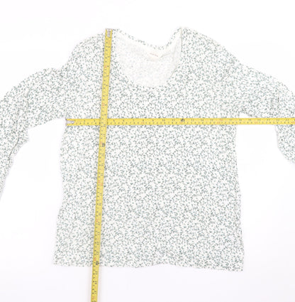 Marks and Spencer Womens Light Grey Floral Long Sleeve Top Size 10
