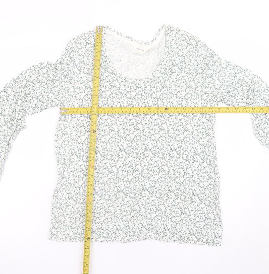 Marks and Spencer Womens Light Grey Floral Long Sleeve Top Size 10