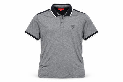 Guess Men's Grey Cotton Polo Shirt Size L Regular Fit