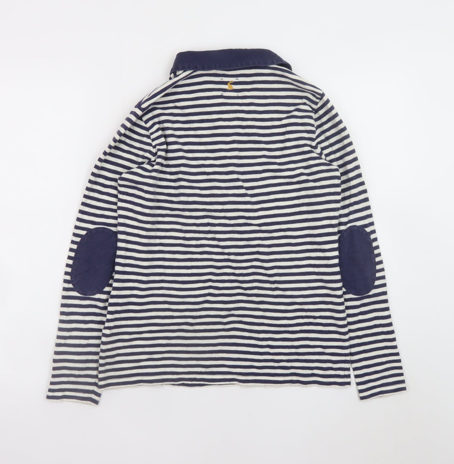 Joules Women’s Blue Striped Long Sleeve Cotton Button-Up Top Size 14