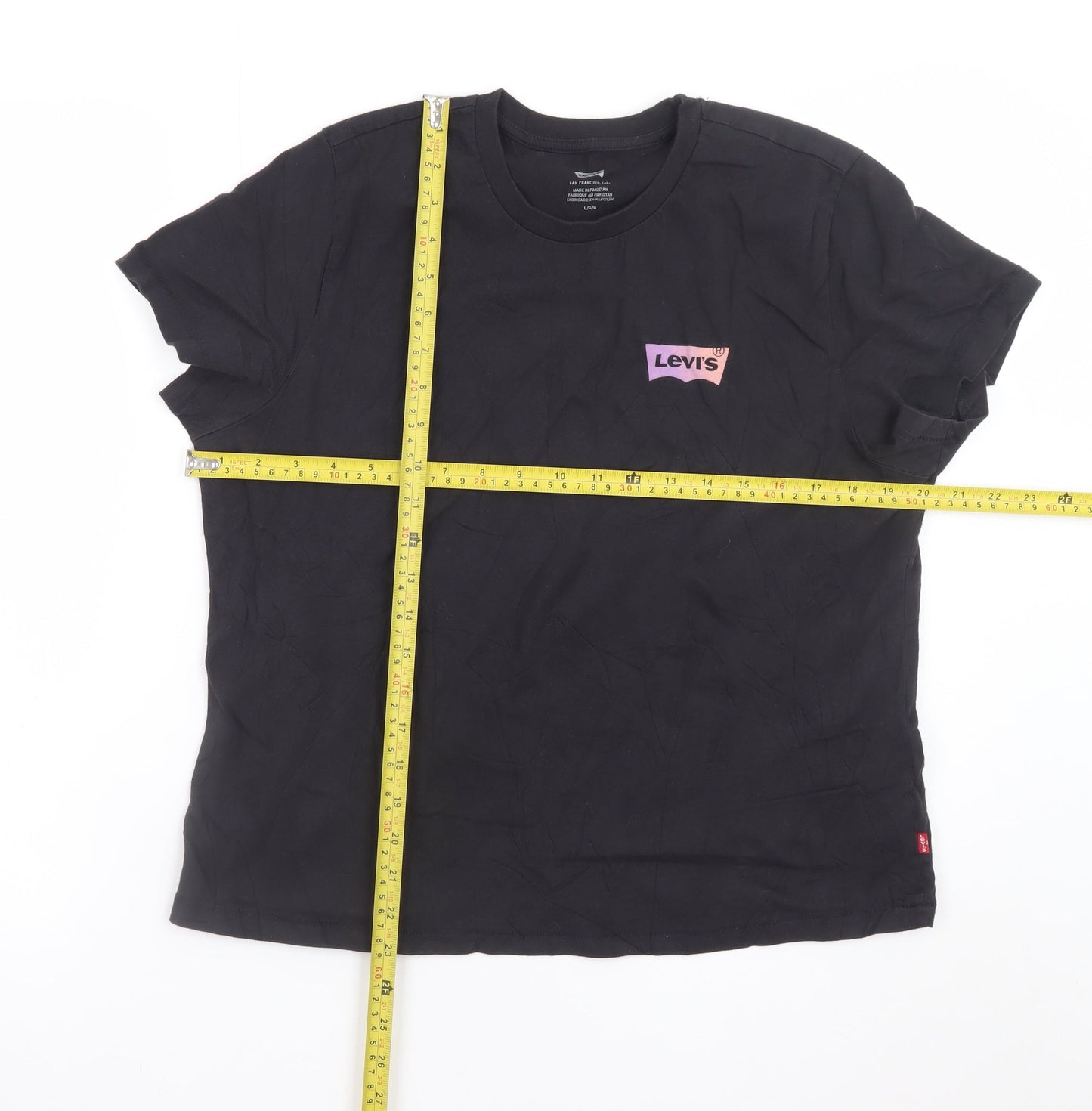 Levi's Men's Black Graphic Cotton Crew Neck T-Shirt Size L