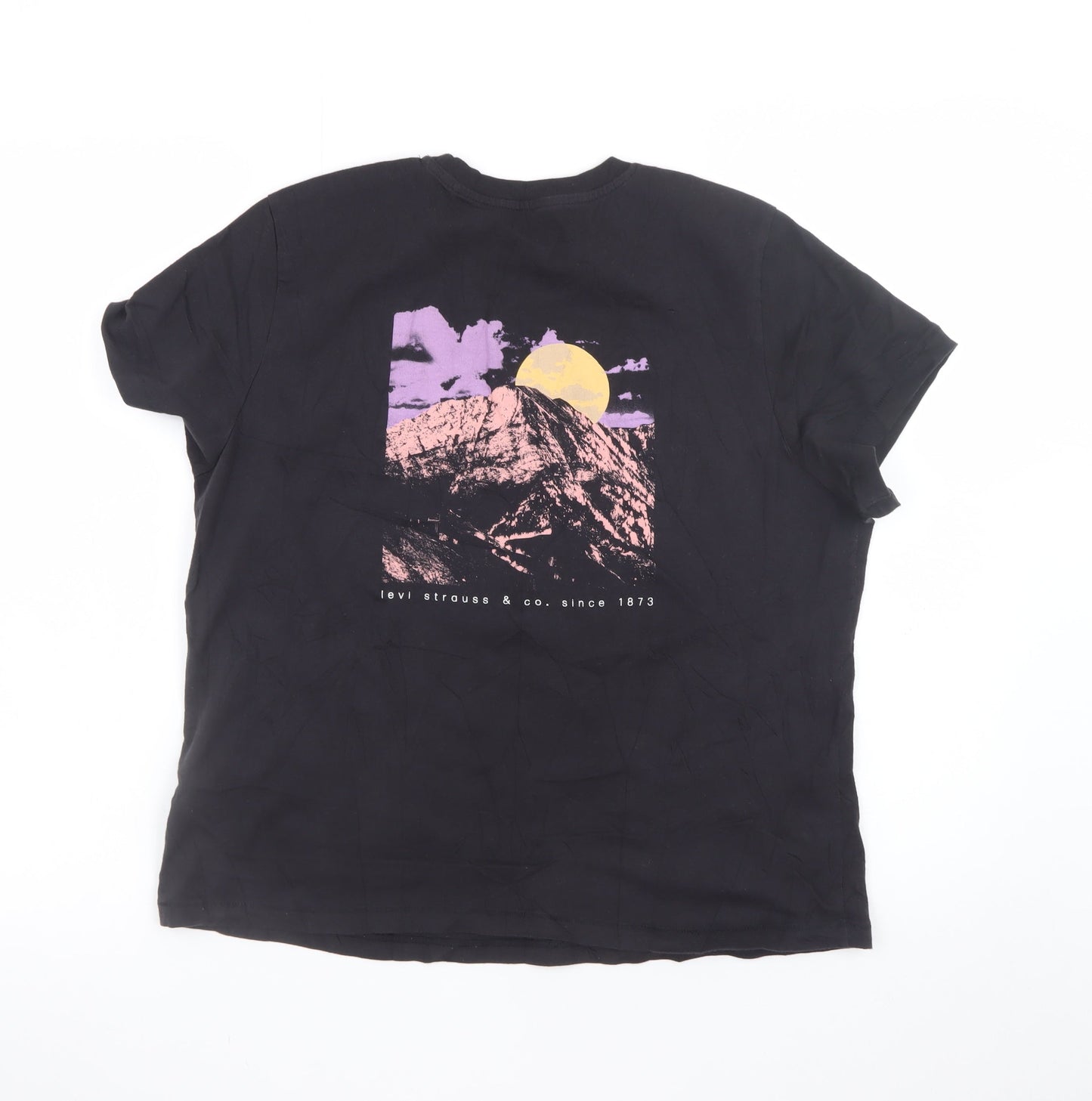 Levi's Men's Black Graphic Cotton Crew Neck T-Shirt Size L