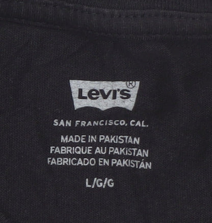 Levi's Men's Black Graphic Cotton Crew Neck T-Shirt Size L