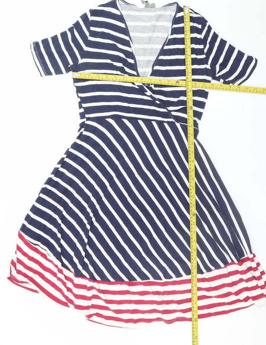 ASOS Women’s Multicoloured Stripe Wrap Dress Size 12