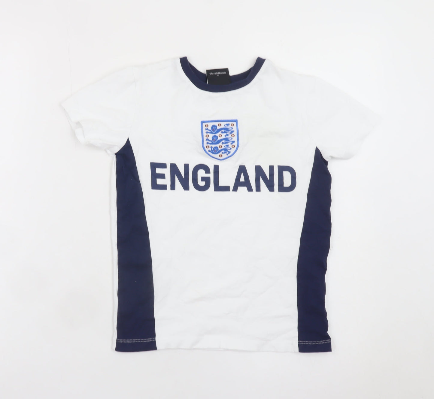 George Boys White England Football T-Shirt 8-9 Years Short Sleeve Cotton